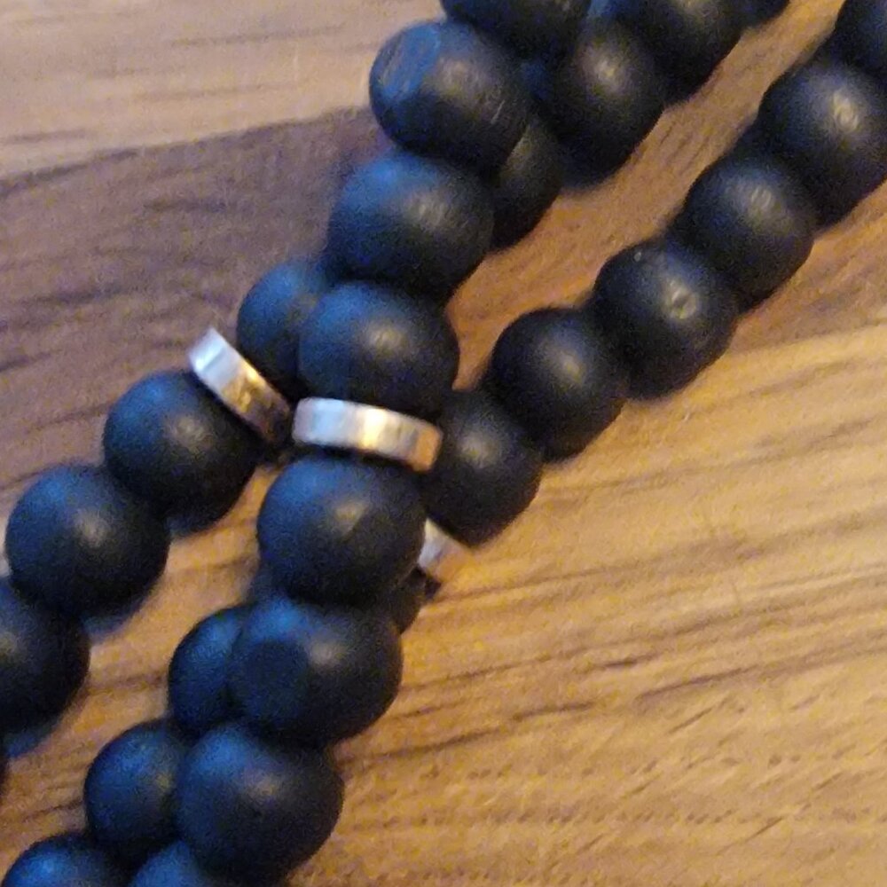 Meghan Browne Style Ethan Black 3 Strand Layered Beaded Necklace - Picture 3 of 9